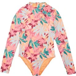 Roxy Active Long-Sleeve Onesie Back-Zip Swimsuit - Women's